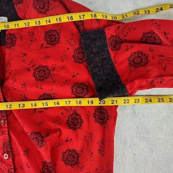 Nautica Rose Pattern Red 100% Cotton Cozy Pajama, Sleepwear Lounge Set Size L - Picture 14 of 16